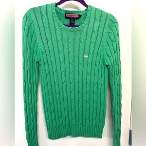 Vineyard Vines Kelly green cable knit women’s sweater size medium